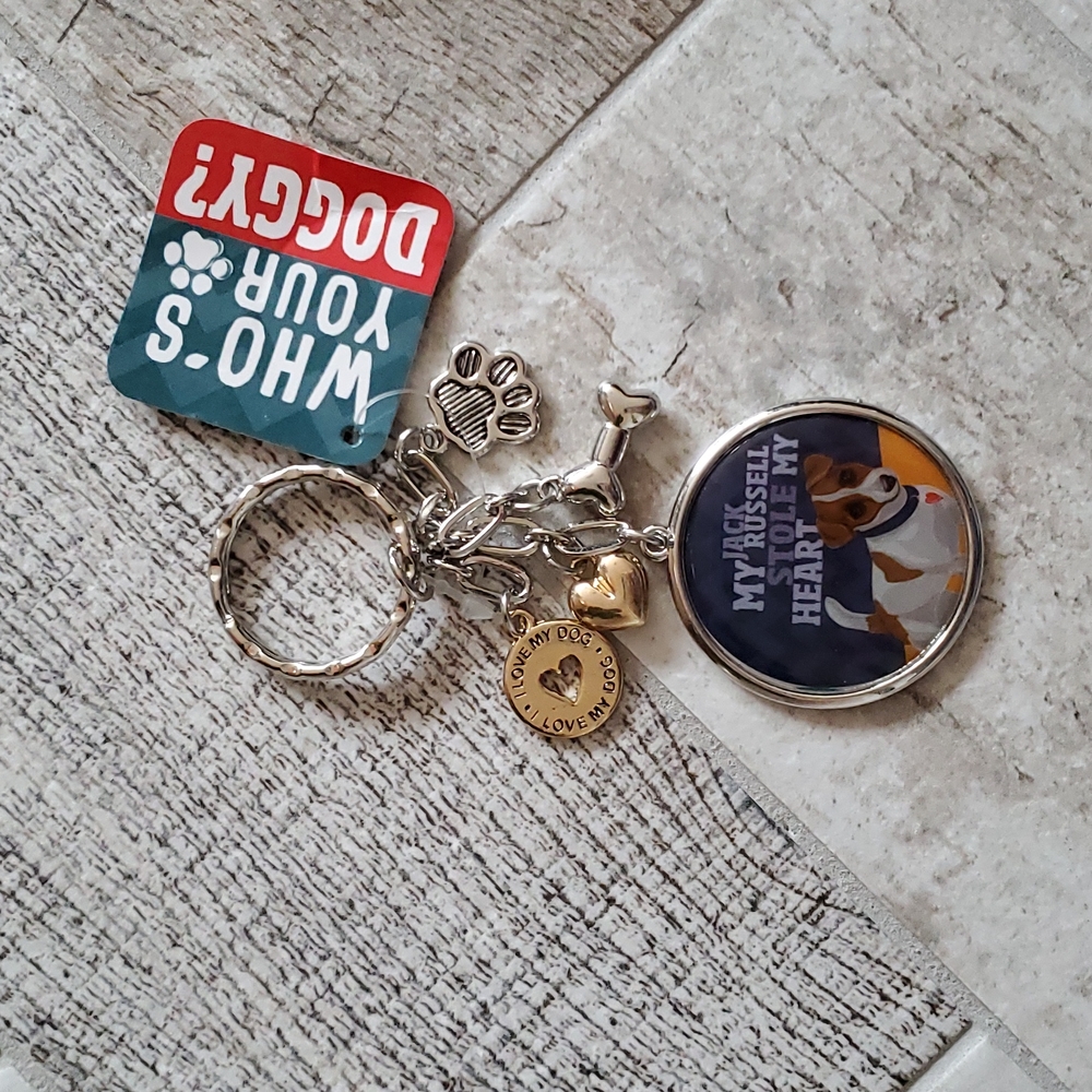 NEW Jack Russell Terrier Dog Keychain Charm Key Ring